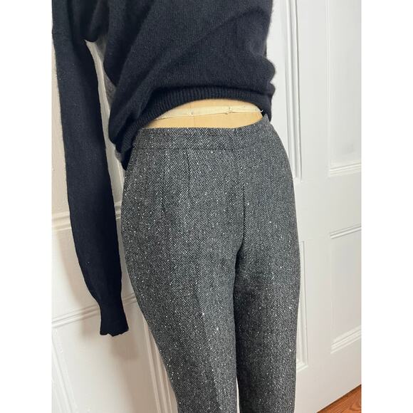 J.Crew Festive wool grey high waisted straight pants with sequin sparkles glam - Picture 3 of 7